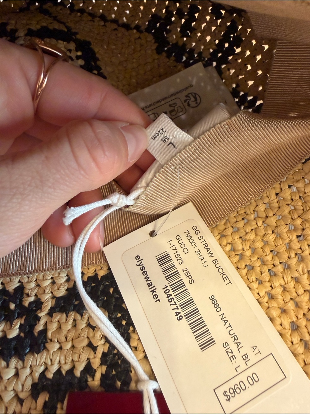 Gucci Monogram Raffia Hat - Picture 6 of 8